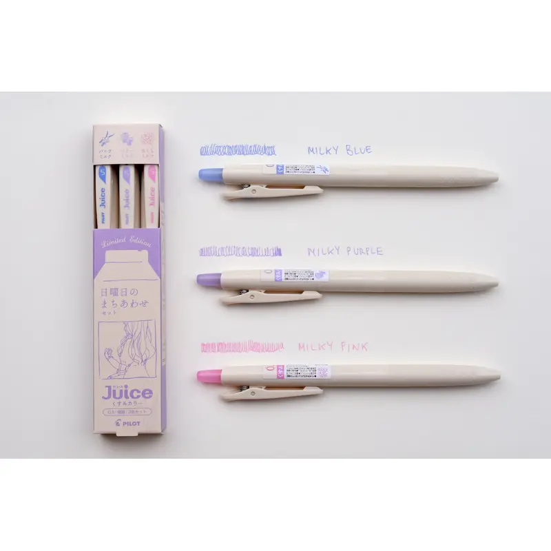 Pilot Juice Gel Pen - Milky Color Sunday Machiawase Set - Set of 3 - Limited Edition