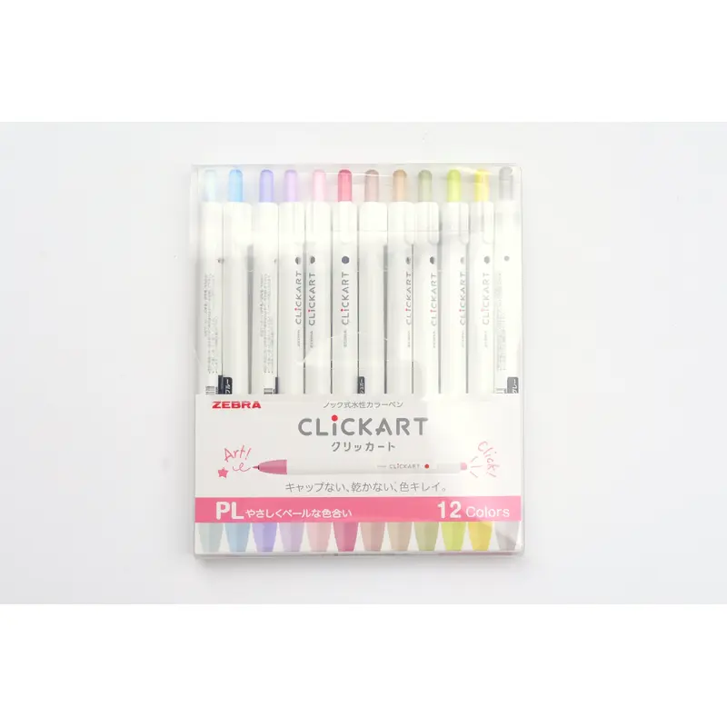 Zebra ClickArt Click Marker - Set of 12 Colors - Pastel