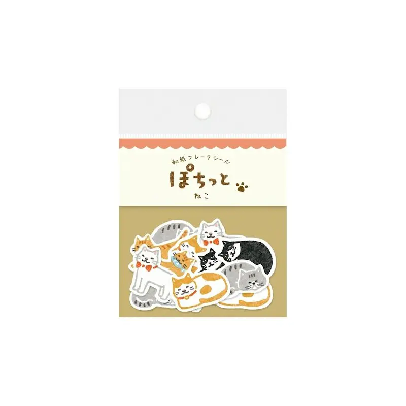 Furukawa Paper "Pochitto" Flake Sticker - Cat