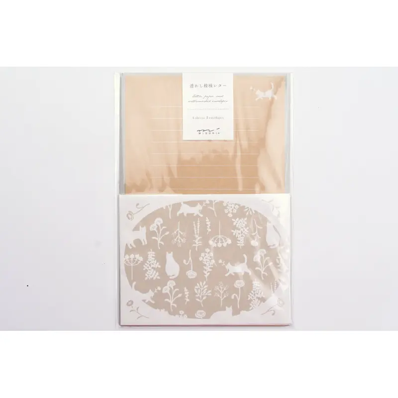 Midori Watermark Letter Set - Cat