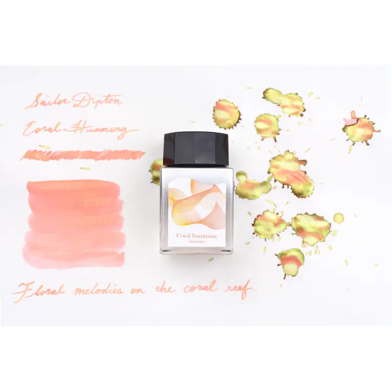 Sailor Dipton Shimmering Ink - Coral humming - 20mL Bottle