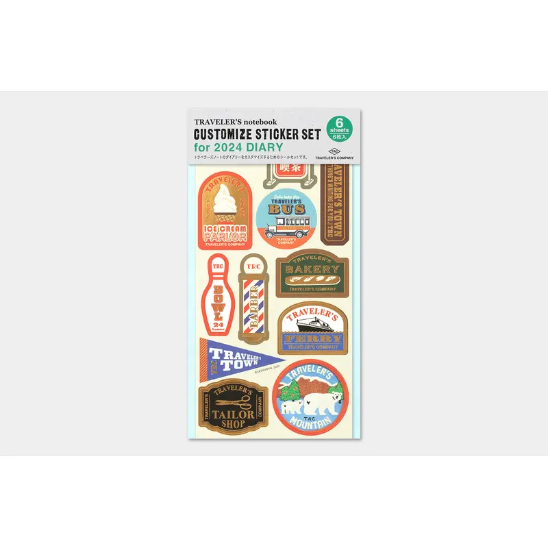 TRAVELER'S Notebook Customized Sticker Set for 2024 Diary