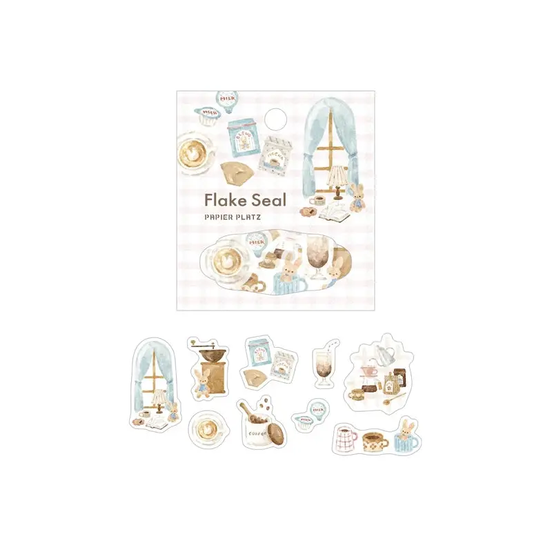 Papier Platz x Moriyama Motoko - Bunnies and Coffee Flake Stickers