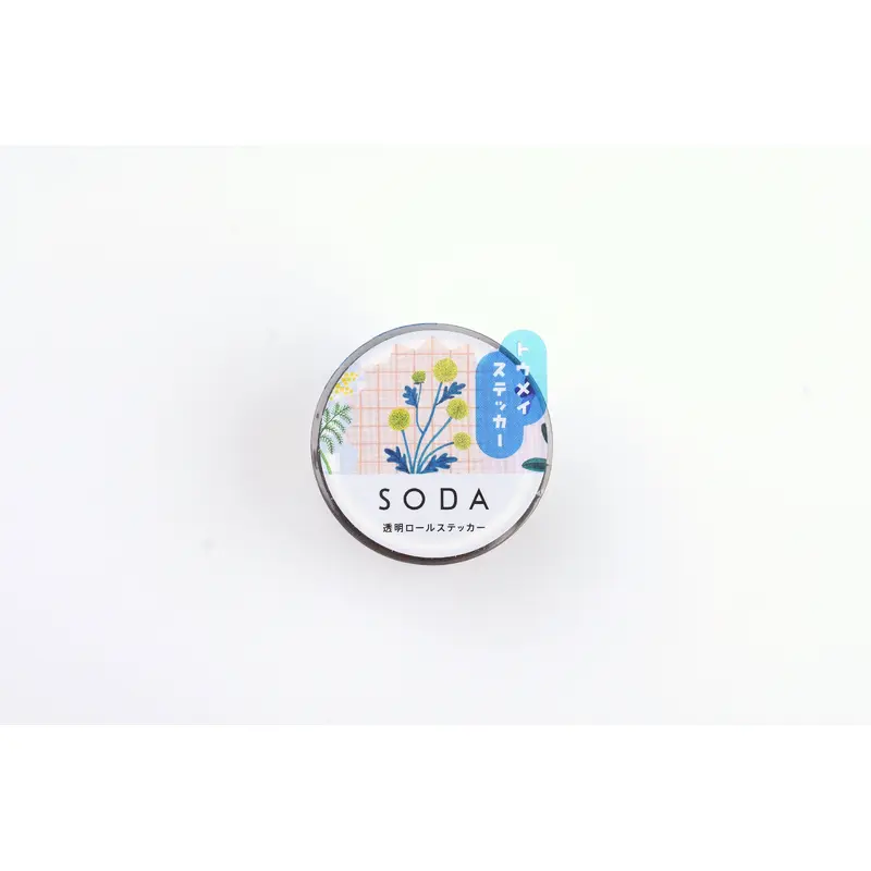 SODA Transparent Masking Tape - Stickers Roll - 30mm - Wildflower