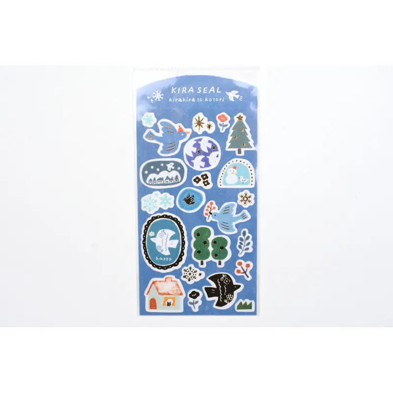 Furukawa Kira Seal Sticker - Sparkle and Bird