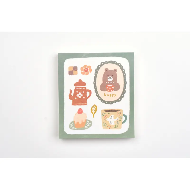 Furukawa Paper Memo Pad - Cup and Bear