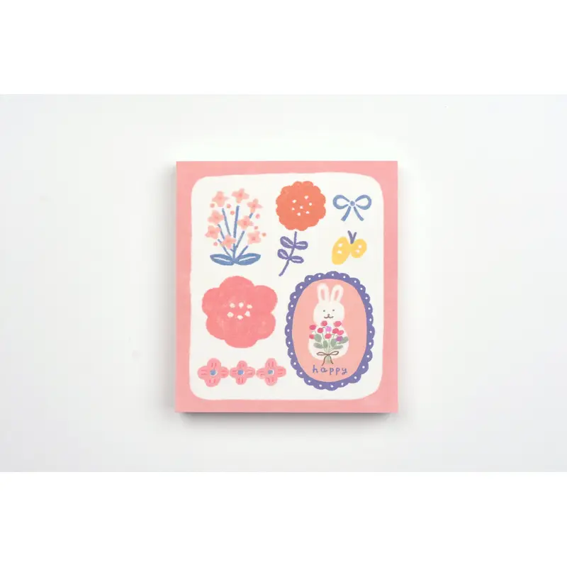 Furukawa Paper Memo Pad - Flower and Rabbit