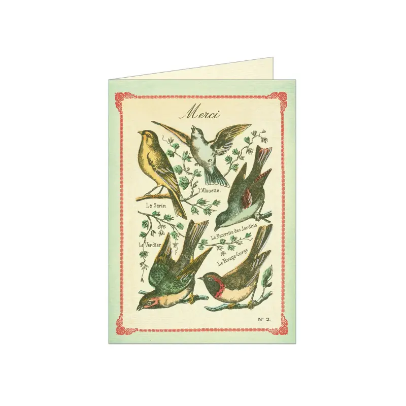 Merci Birds - Greeting Card