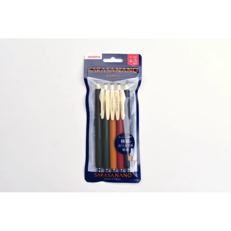 SARASA Nano - Vintage Color - 0.3mm - Set of 5 - V