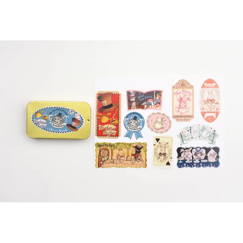 SEAL-DO Alice In Wonderland Flake Sticker With Tin Case - The Golden Afternoon