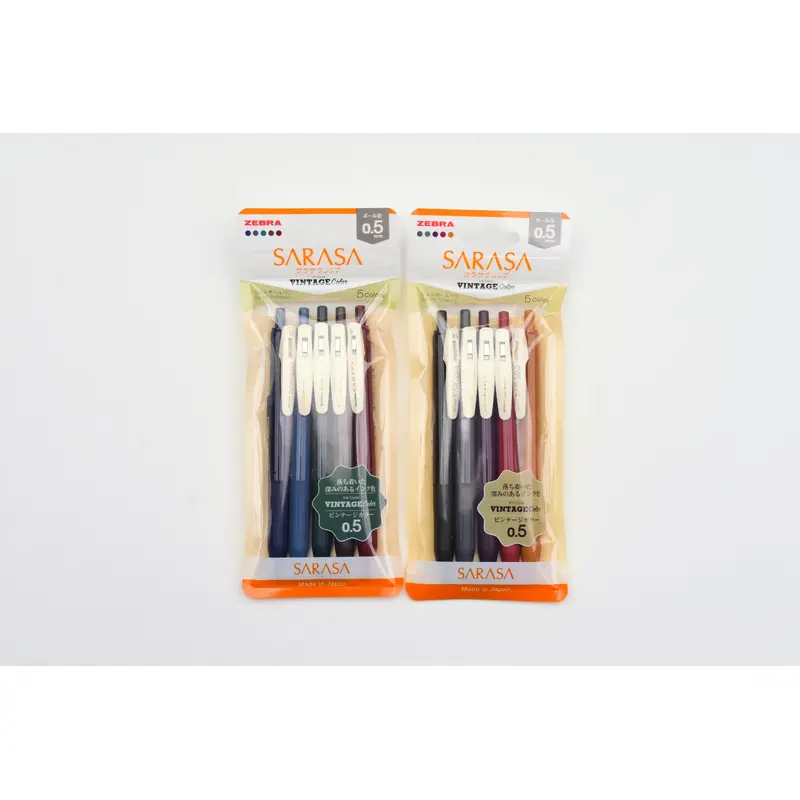 Zebra SARASA Clip - Vintage Color - 0.5mm - Set of 5 - 1 & 2