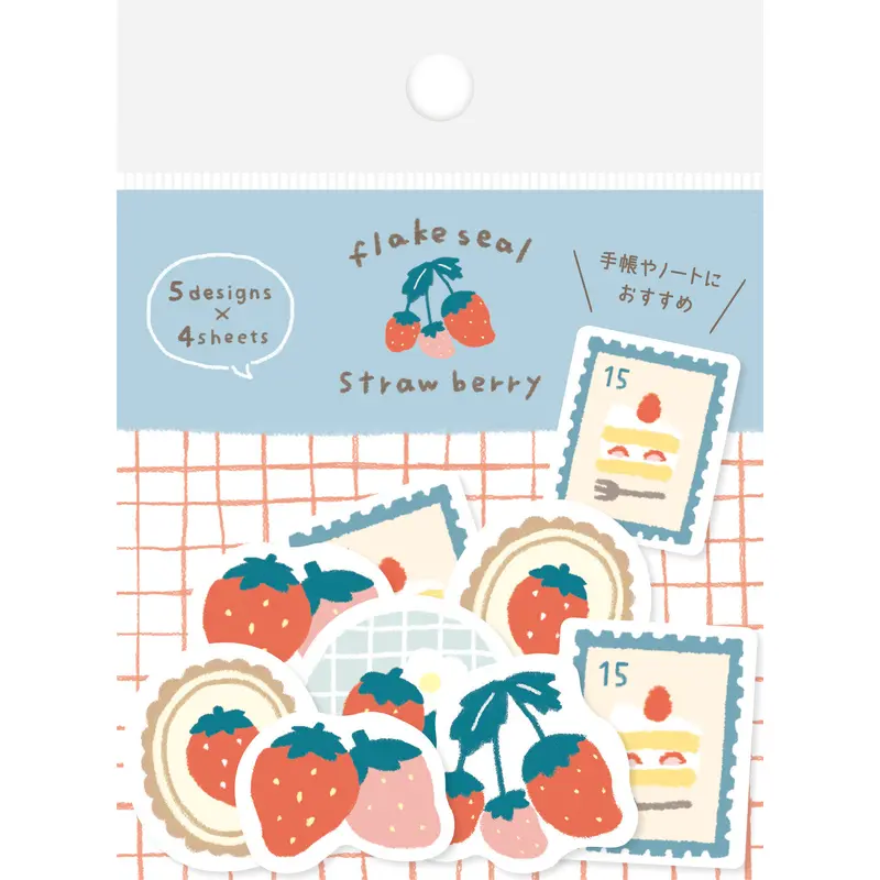 Furukawa Paper Flake Stickers - Fluffy Strawberry