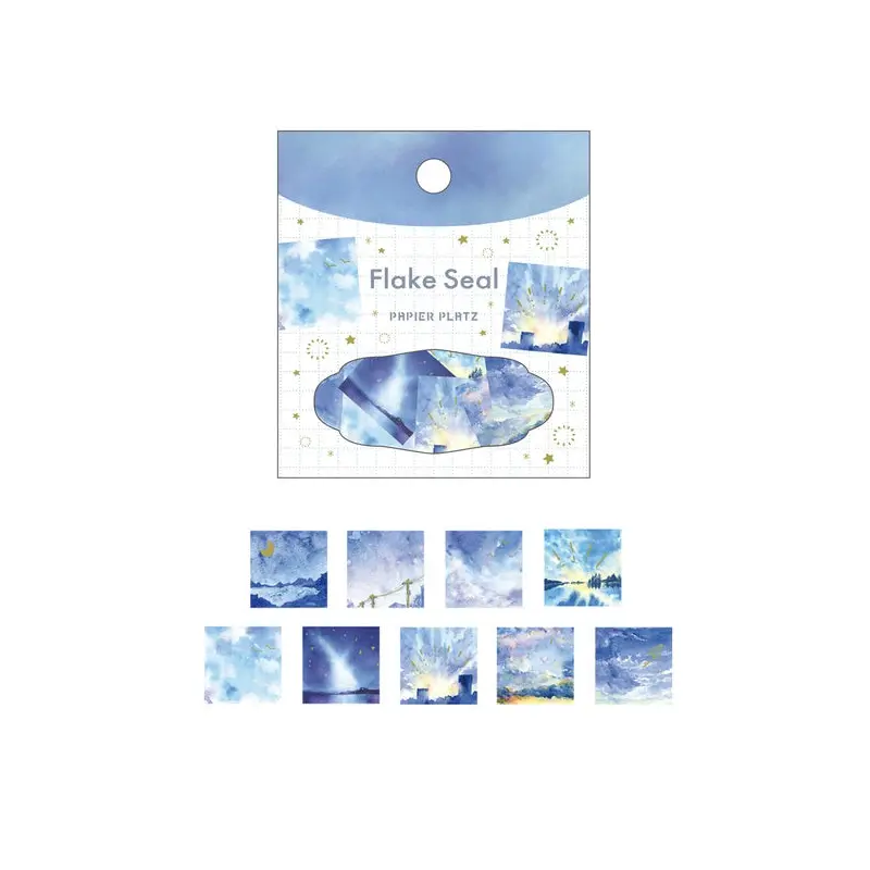 Papier Platz - Awa Flake Stickers - Square Sky