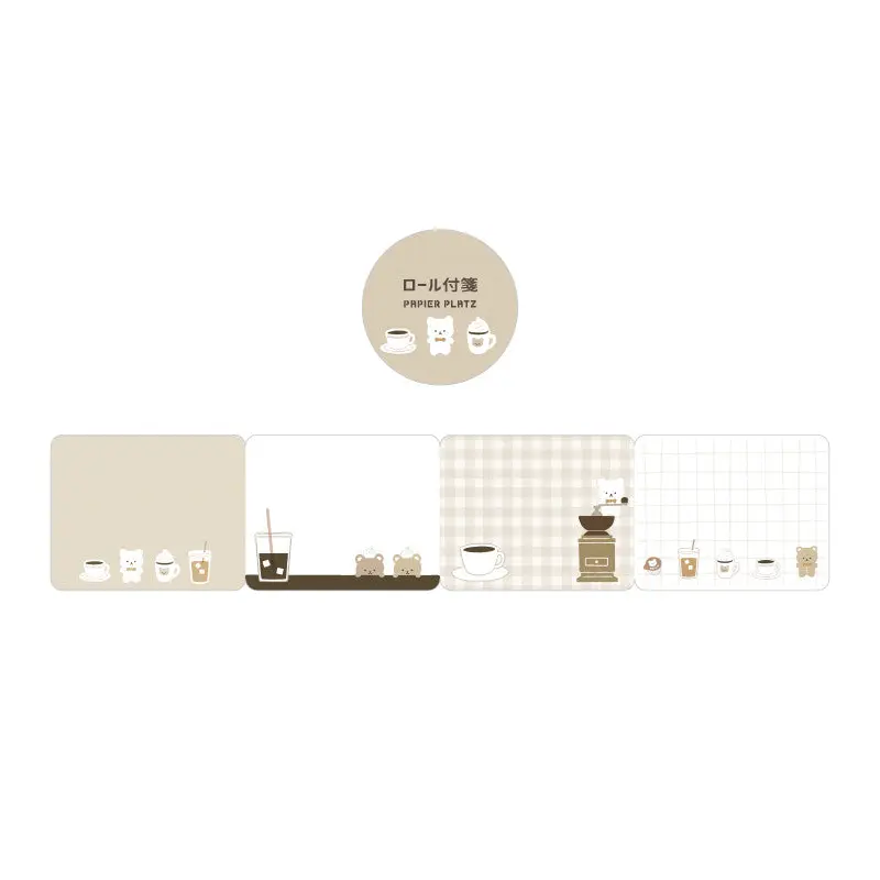 Papier Platz PAPIER GRAPHICS - Roll Sticky Notes - Bear Coffee