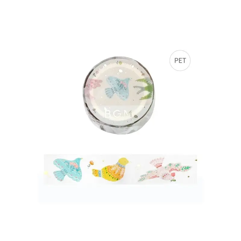 BGM Clear Tape - Foil Stamping Life - Bird Embroidery