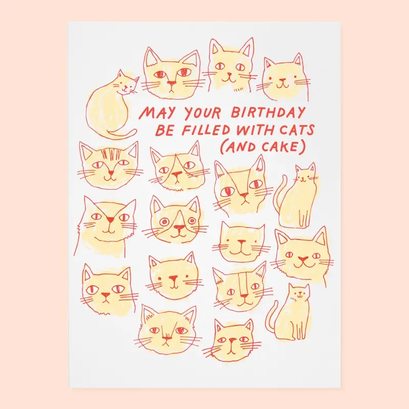 Cats and Cake Birthday Card