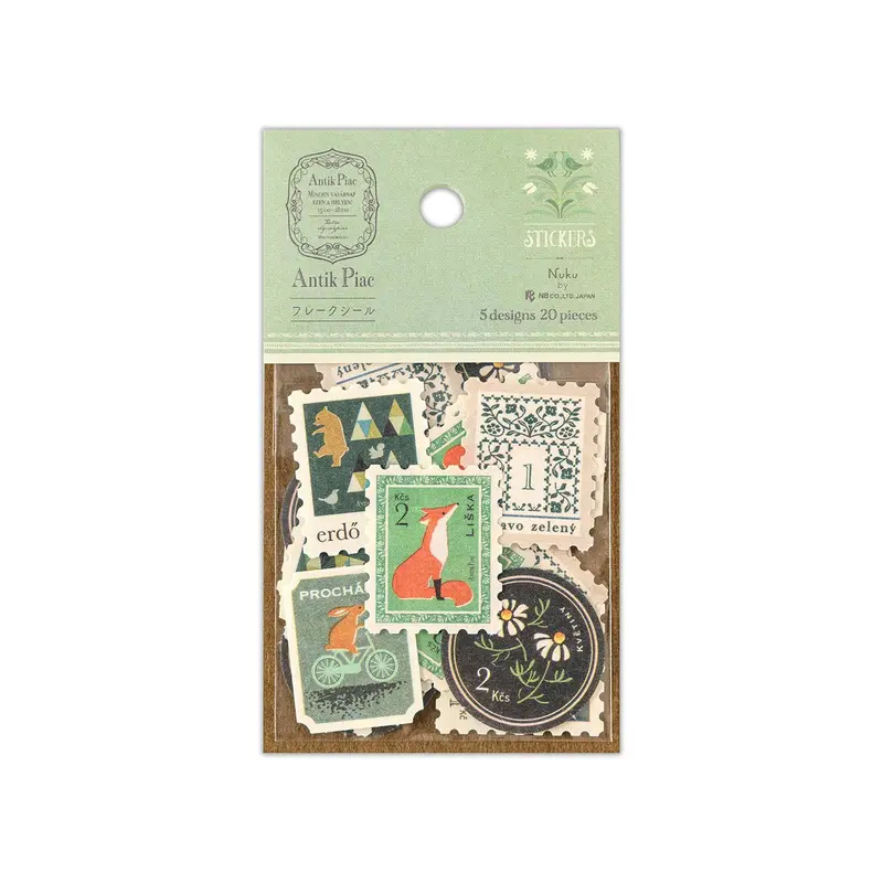 NB - Nuku Flake Stickers - Antik Piac - Verde