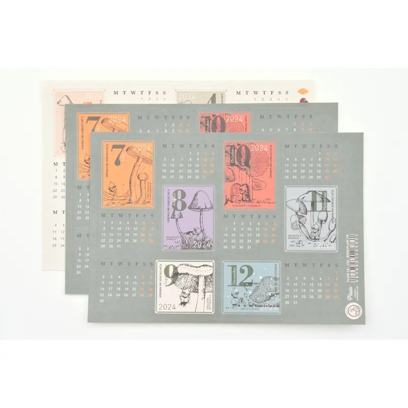 Plain Stationery - Elf In the Mushroom Forest Calendar Sticker - 2024 Second Half Year