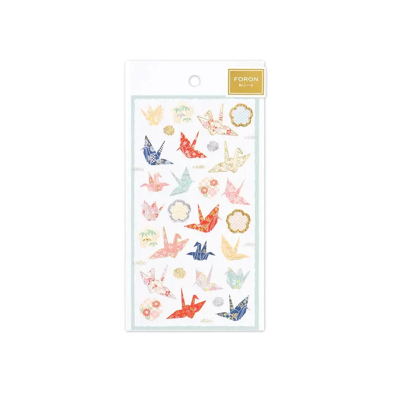 NB - Japanese Style Sticker Sheet - Crane and Japanese Pattern B