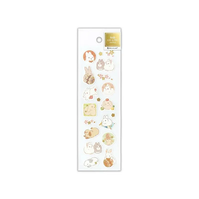 NB - Japanese Style Sticker Sheet - Flower Rabbit