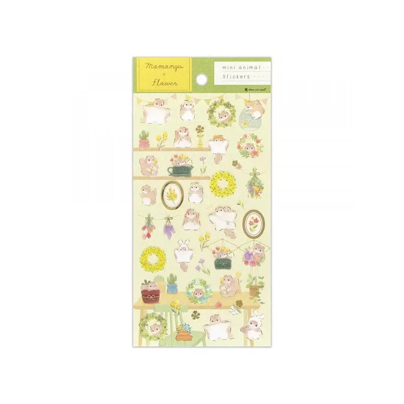 NB - Momonga x flower Large Transparent Sticker Sheet - Chill Flying Squirrel