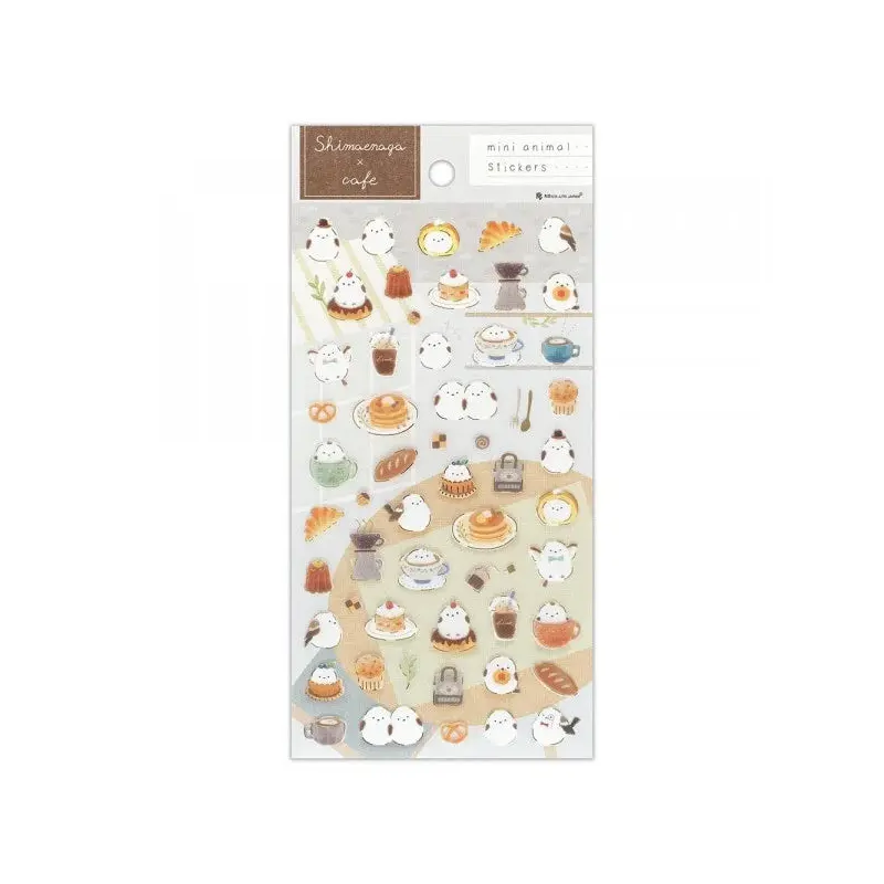 NB - Shimaenaga x cafe Large Transparent Sticker Sheet - Chill Shimaenaga