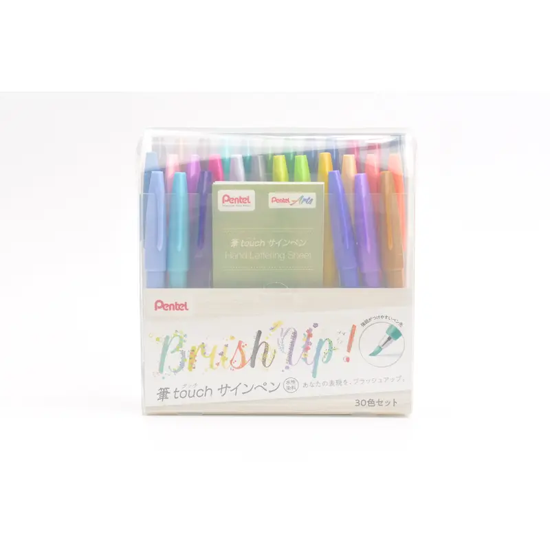 Pentel Touch Brush Sign Pen - Set of 30