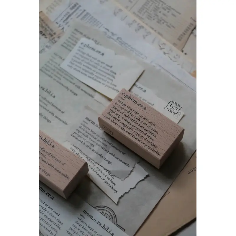 LCN Wooden Rubber Stamp - Word: Ephemera