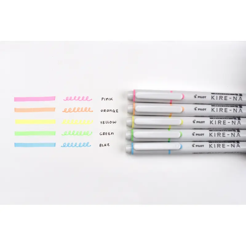 Pilot Kire-Na Dual Tip Highlighter - Basic Colors