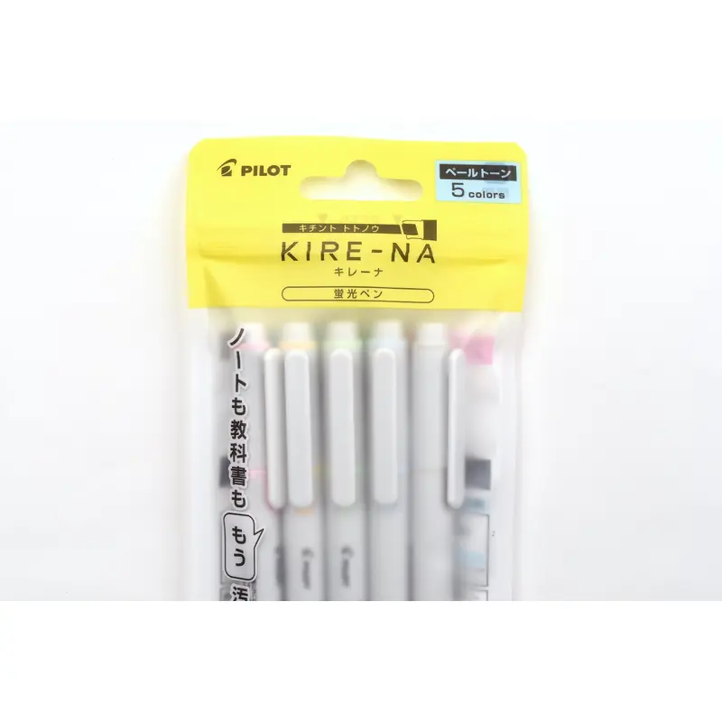 Pilot Kire-Na Dual Tip Highlighter - Set of 5 - Pale Colors