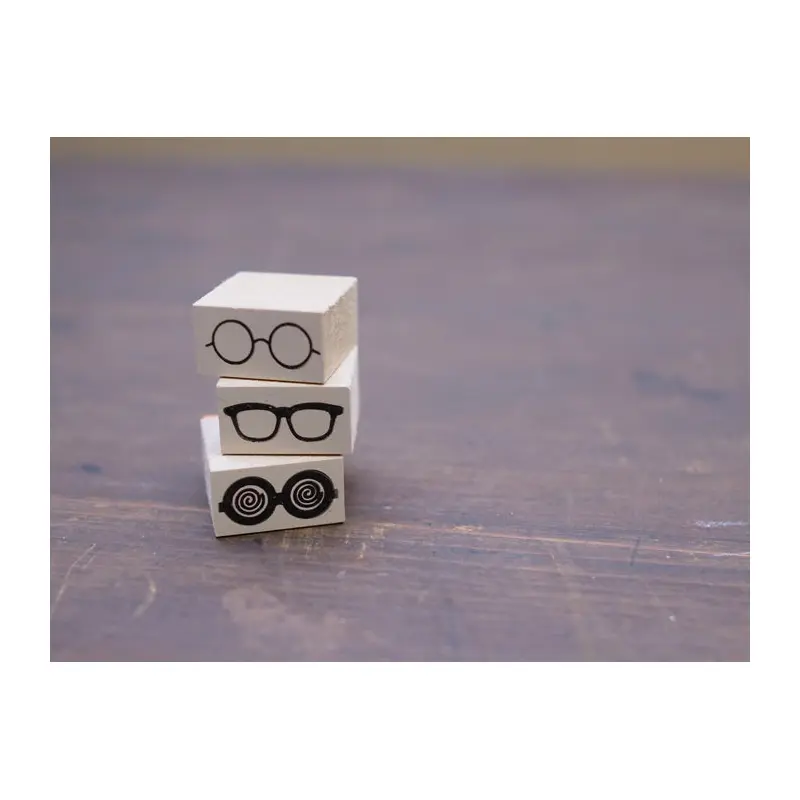 36 Sublo Wooden Rubber Stamp - Glasses - In-store Only