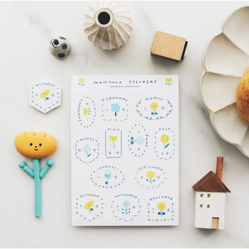 Yohand Studio Monthly Stickers - Flower