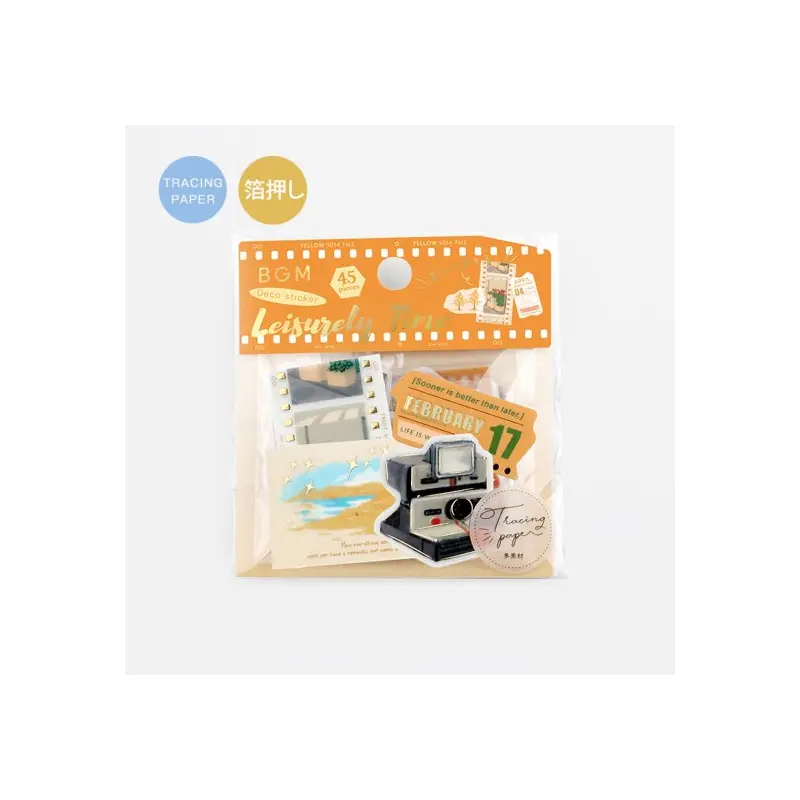 BGM Flake Sticker - Leisurely Time - Yellow