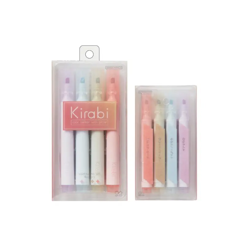 Sun-Star Kirabi Glitter Highlighter Marker Set of 4 - Seasonal Color Set