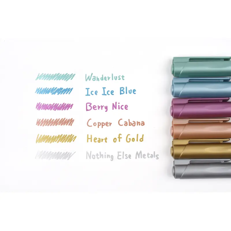 Faber-Castell - Metallic Multi-Surface Creative Markers - 6 Color Set