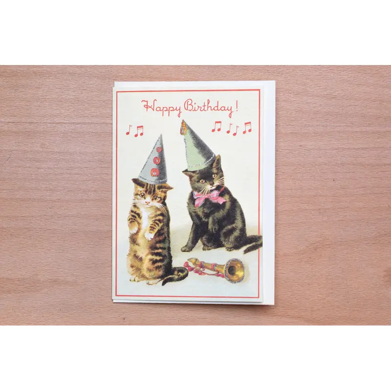 Happy Birthday Musical Cats Greeting Card