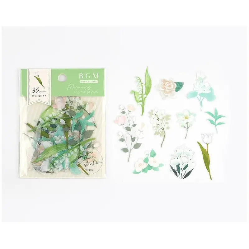 BGM Clear Sticker - Morning Garden White