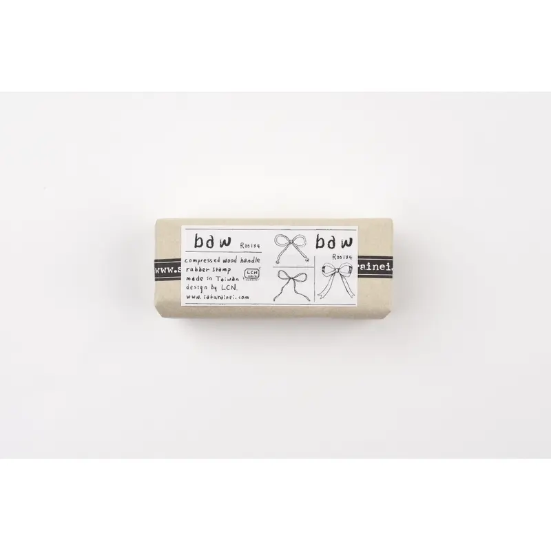 LCN Wooden Rubber Stamp - Bow