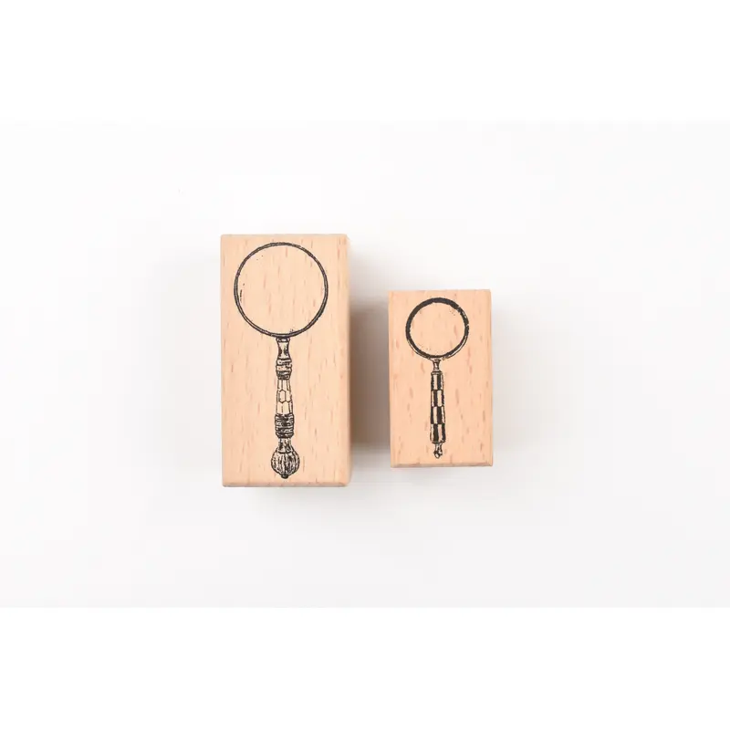 LCN Wooden Rubber Stamp - Magnifying Glass