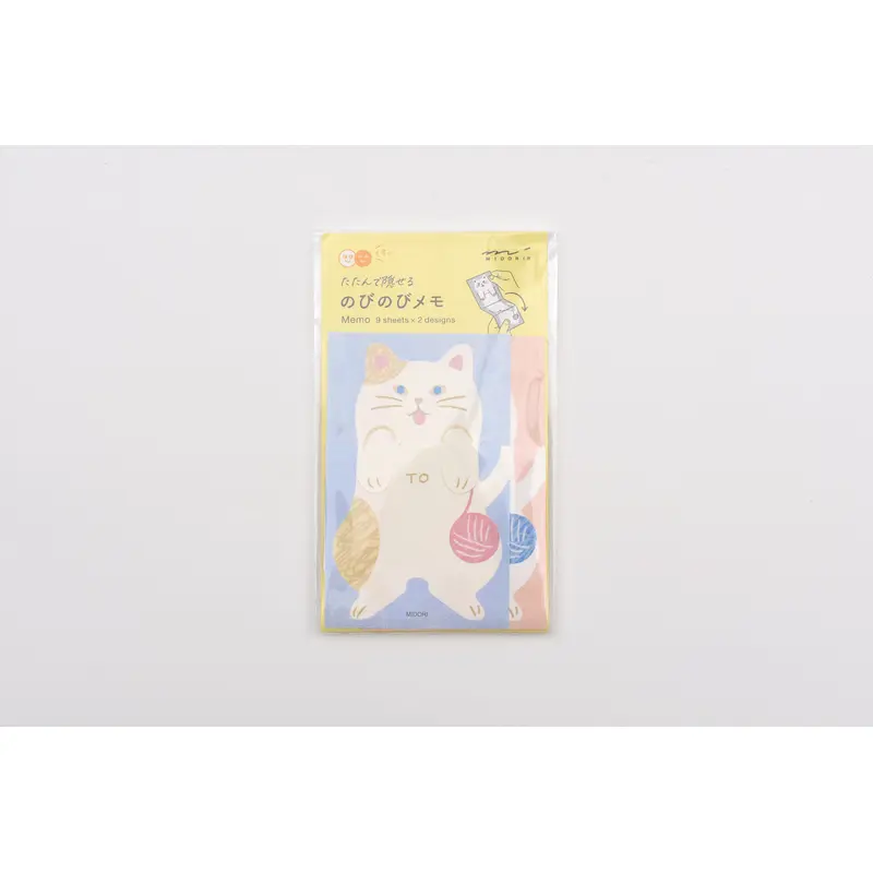 Midori Memo Pad - Stretchy Cat