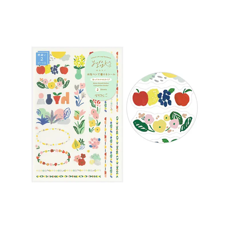 Yuru Log 2 Sheets Sticker - Motif Textile (Coming Soon)