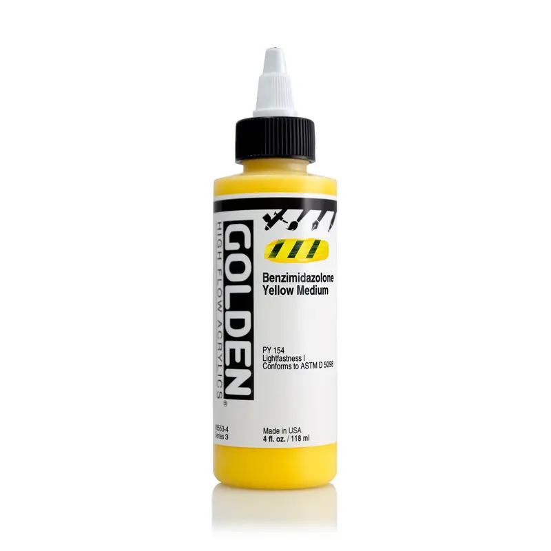 HIGH FLOW ACRYLIC PAINT  BENZ YELLOW OW MD 4OZ