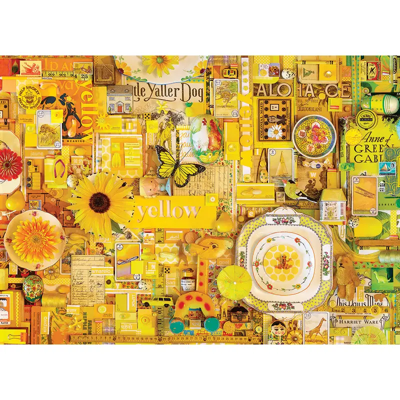YELLOW 1000 PIECE COBBLE HILL PUZZLE - DAVIES. SHELLEY