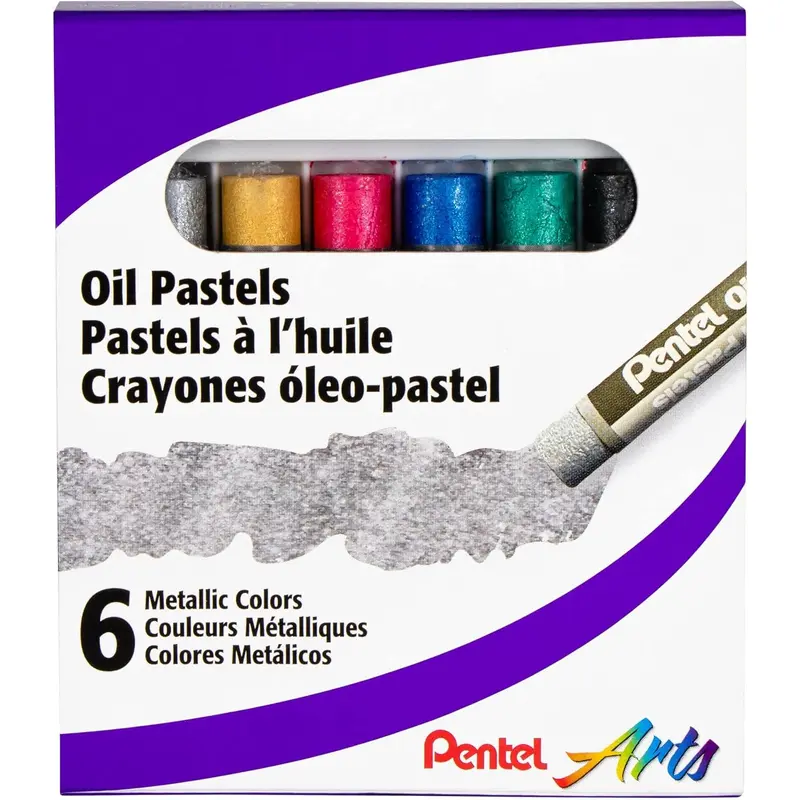 PENTEL ARTS METALLIC OIL PASTELS - 12 COLORS