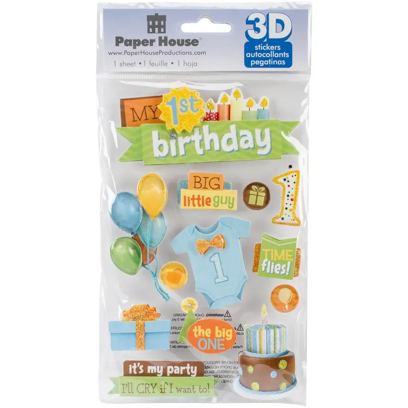 **1St Birthday Boy 3D Stickers