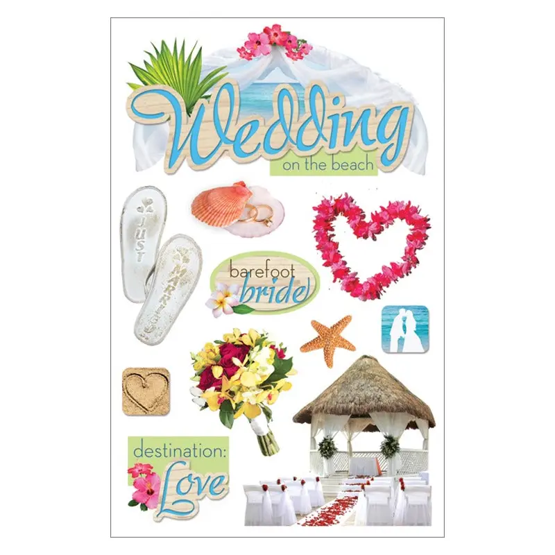 Beach Wedding 3D Stickers