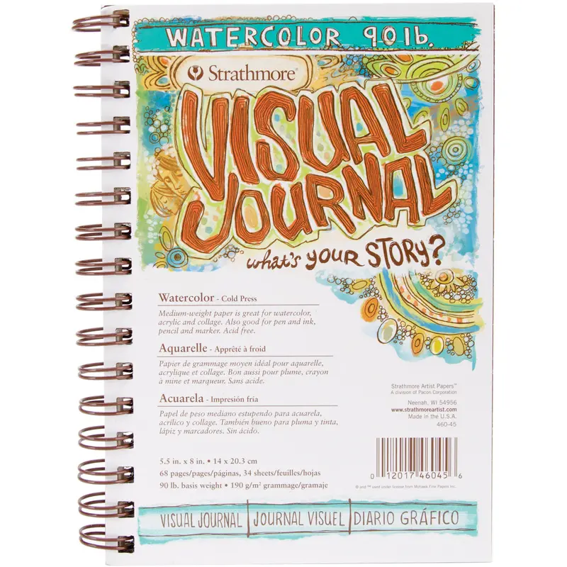 STRATHMORE VISUAL JOURNAL WATERCOLOR 5.5"X8"-34 SHEETS