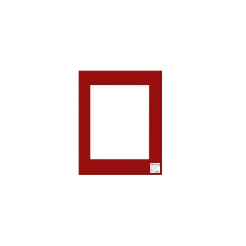 Pre-Cut Photo Mat Board White Core,16 X 20 For 11 X 14 Photo - Deep Red