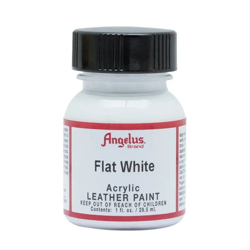 1 OZ FLAT WHITELEATHER PAINT BY ANGELUS
