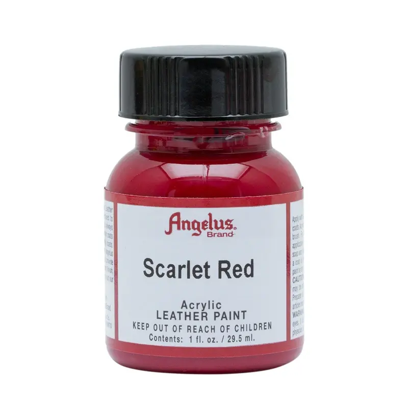 1 OZ SCARLET LEATHER PAINT BY ANGELUS